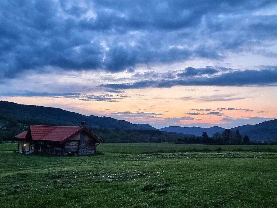Polanka Beskid Niski Cute Cabin With Spectacular Views Hanczowa Bagian luar foto